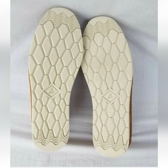 New Women's Sperry Moc-Sider Suede Slip-On Shoes Tan - Picture 9 of 9